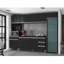 Ver imagem 4 de Cozinha Completa Modulada Andreia C/5 Peças 280cm - Ajl Móveis Cozinha Completa Andreia Preto