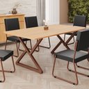 Ver imagem 2 de Mesa para Sala de Jantar Retangular 160x90cm MDF Império Marrom/Proa