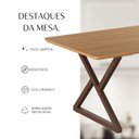 Ver mais imagens de Mesa para Sala de Jantar Retangular 160x90cm MDF Império Marrom/Proa