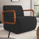 Ver imagem 2 de Kit 02 Poltronas Decorativas Orgânica Living Kavya Veludo Preto - Desk Design