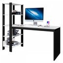 Ver imagem 2 de Mesa Escrivaninha Artemis 4 Prateleiras Preto/branco - Art Panta