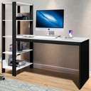 Ver imagem 1 de Mesa Escrivaninha Artemis 4 Prateleiras Preto/branco - Art Panta