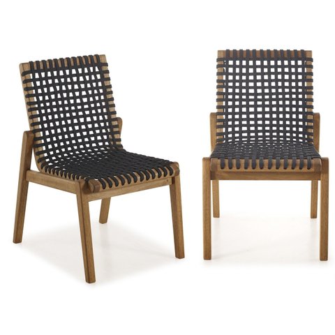 Conjunto 2 Cadeiras em Madeira e Corda Náutica sem Braço Traço 