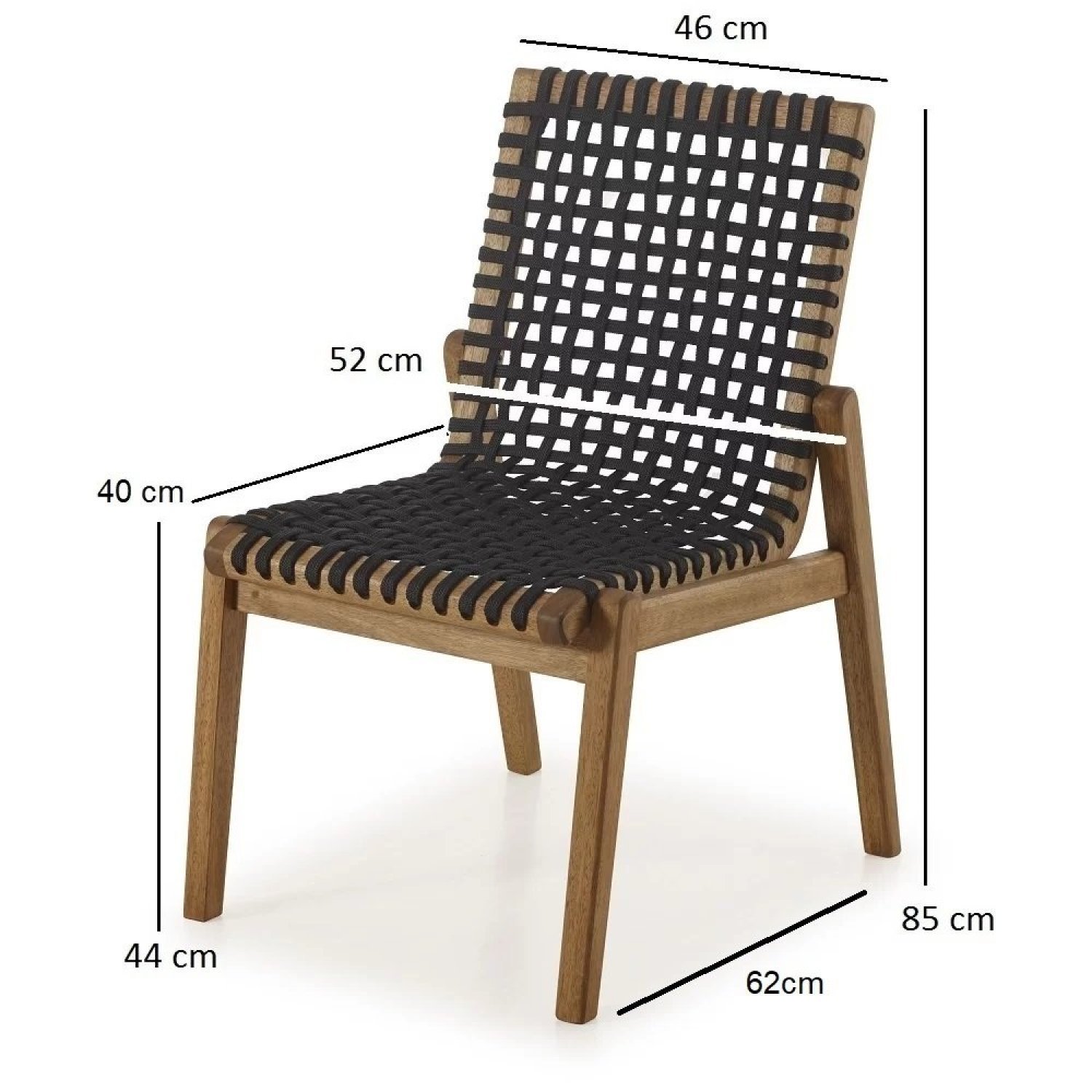 Conjunto 2 Cadeiras em Madeira e Corda Náutica sem Braço Traço  - 4