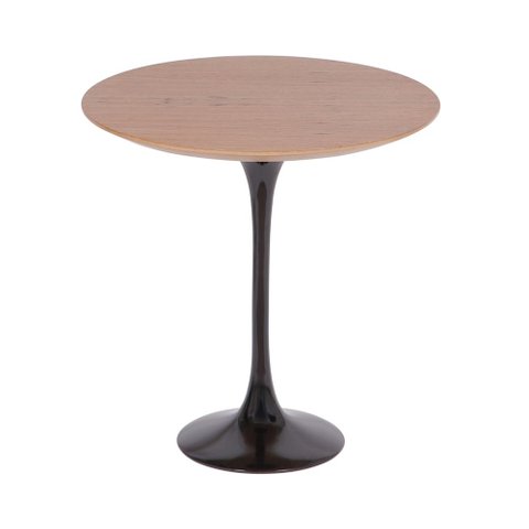 Mesa Saarinen Lateral Oval Freijó 57x38cm - Base Preta