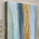 Ver imagem 3 de Quadro Decorativo Abstrato Azul Dourado Moderno 100x55