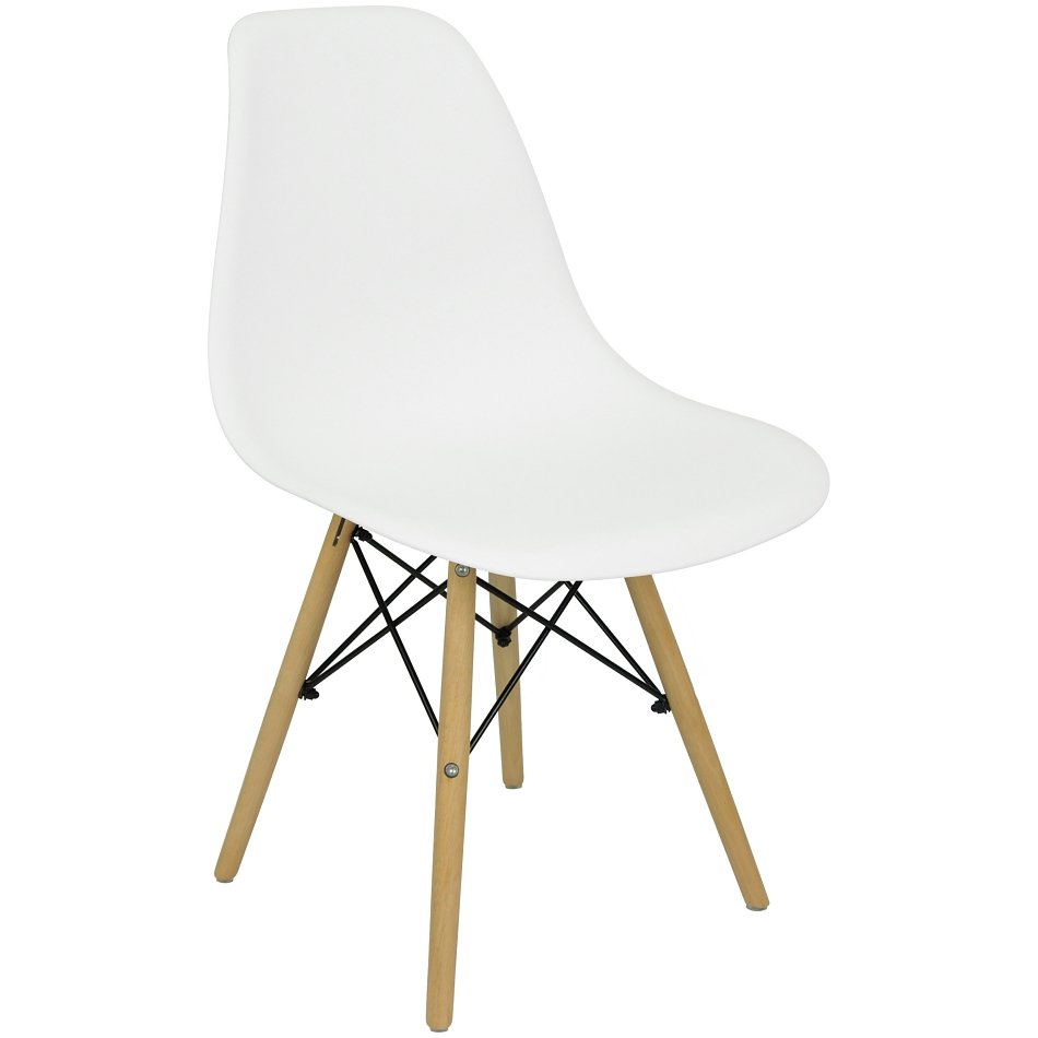 Kit 4 Cadeiras Charles Eames Eiffel Wood Design - Branca - 5