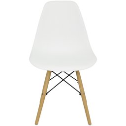 Kit 4 Cadeiras Charles Eames Eiffel Wood Design - Branca - 3