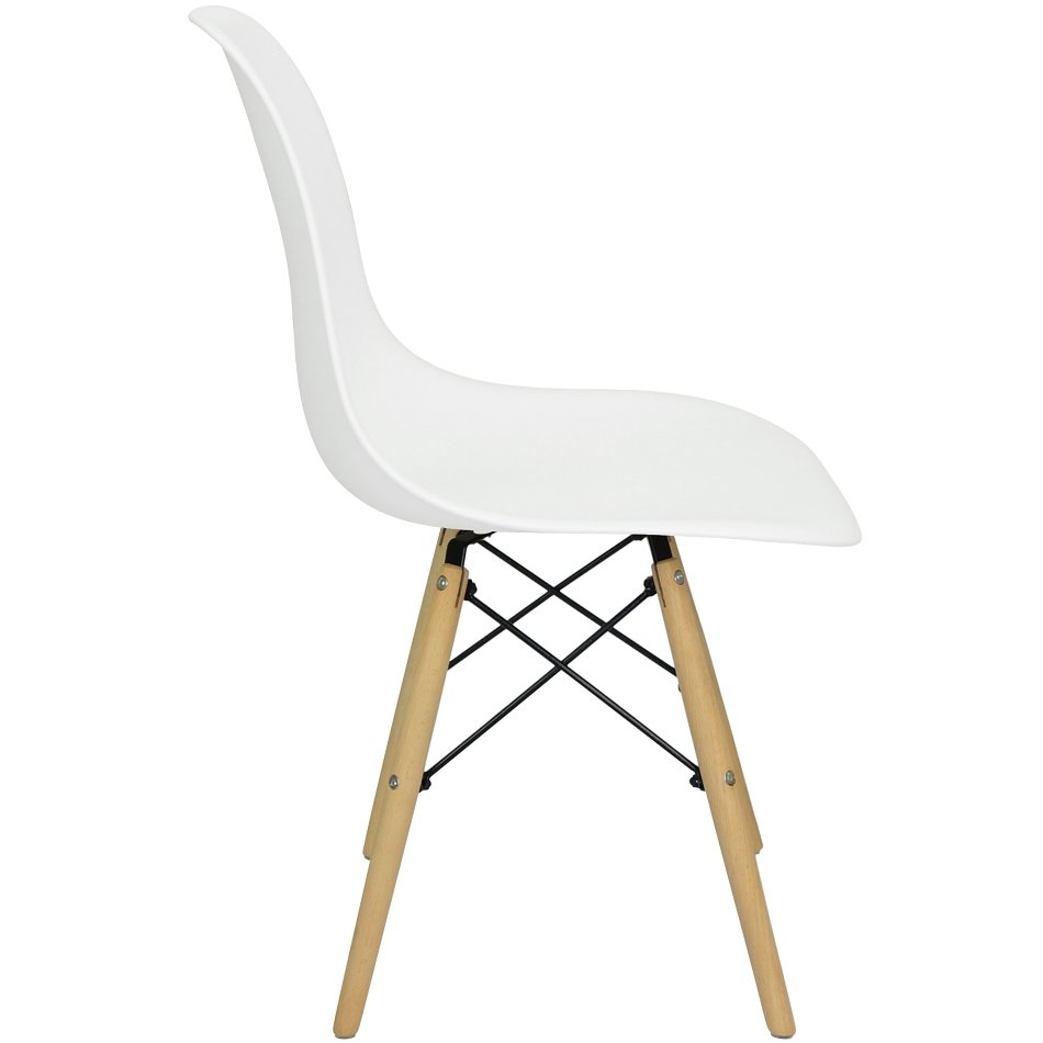 Kit 4 Cadeiras Charles Eames Eiffel Wood Design - Branca - 2