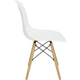 Kit 4 Cadeiras Charles Eames Eiffel Wood Design - Branca - 2