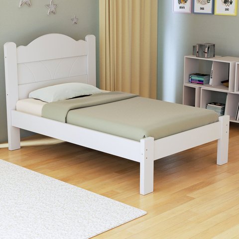 Cama de Solteiro 107,5cm x 94cm Alice Branco/Lilás