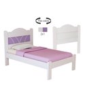 Ver imagem 4 de Cama de Solteiro 107,5cm x 94cm Alice Branco/Lilás