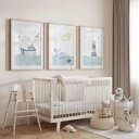 Ver imagem 3 de Kit 3 Quadros Decorativos Infantil | Fundo do Mar - Ondas do Mar NO2 - 30x40 - Moldura Madeira