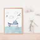 Ver imagem 5 de Kit 3 Quadros Decorativos Infantil | Fundo do Mar - Ondas do Mar NO2 - 30x40 - Moldura Madeira