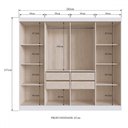 Ver imagem 4 de Guarda-roupa Casal Califórnia 8 Portas 4 Gavetas Castanho/nude - Doripel