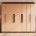 Ver imagem 1 de Guarda-roupa Casal Califórnia 8 Portas 4 Gavetas Castanho/nude - Doripel