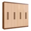 Ver imagem 2 de Guarda-roupa Casal Califórnia 8 Portas 4 Gavetas Castanho/nude - Doripel