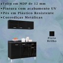 Ver imagem 3 de Armario Aereo 3 Portas e Balcao 120 Cm Preto Poqq