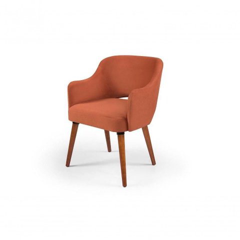Poltrona Cadeira Malbec Boucle Decorativa Sala de Estar Império Terracota