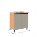 Ver imagem 6 de Cozinha Modulada Completa 5 Peças Yescasa Laranja/Angelin/Nude