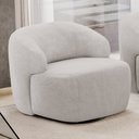 Ver imagem 2 de Kit 02 Poltronas Decorativa Orgânica Giratória para Sala Living Barolo L06 Bouclê Cinza - Lyam Decor