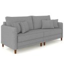 Ver imagem 2 de Sofá 3 Lugares Living 232cm Pé Madeira Zoe Linho Cinza Escuro Z08 - Mpozenato