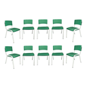 Ver imagem 2 de Kit 10 Cadeiras Iso Infantil Verde Musgo Brinquedoteca Escola Creche Igreja Empilhavel