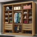 Ver imagem 3 de Guarda Roupa Casal 2 Portas Mdf Ripado com Espelho Imperium Belmax:freijó/off White