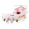 Cama Infantil Solteiro Belissima Rosa - Branca e Mel + Luminária Led - 2