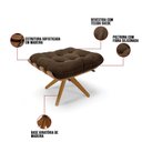 Ver imagem 3 de Kit 2 Puffs Giratório Suede Base Madeira D’Rossi Marrom