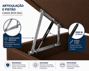 Ver imagem 3 de Base Box Baú Casal Bipartido 138x188 cm Suede Marrom
