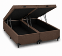 Ver imagem 1 de Base Box Baú Casal Bipartido 138x188 cm Suede Marrom