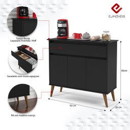 Aparador Zeus Preto – EJ Móveis - 5