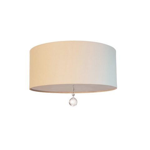 Luminária Plafon com Cristal Cúpula Branco 30x15 2E27Bivolts