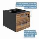 Ver imagem 5 de Gaveteiro Suspenso P/ Mesa de Escritório 2 Gavetas Ng Pr F5 Cor:nogal com Preto