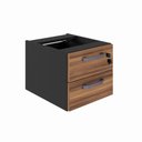 Ver imagem 2 de Gaveteiro Suspenso P/ Mesa de Escritório 2 Gavetas Ng Pr F5 Cor:nogal com Preto
