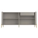 Ver imagem 3 de Buffet Mdf com Gaveta e Porta Brise L180 X A81,5cm Grigio/dourado F831b