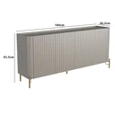 Ver imagem 4 de Buffet Mdf com Gaveta e Porta Brise L180 X A81,5cm Grigio/dourado F831b