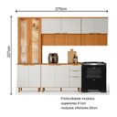 Ver imagem 2 de Cozinha Compacta Completa 4 Peças Cristaleira 270cm com Tampo Bari Poliman Móveis