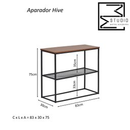 Aparador Sala Hive Balcão Buffet Bar Cozinha Metal Madeira - 6
