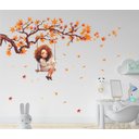Ver imagem 1 de Adesivo de Parede Menina no Balanço e Folhagens de Outono