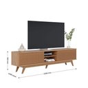 Ver imagem 3 de Rack para Sala Bancada de Tv 75 Pol 218cm Pollyana C04 - D'Rossi Cor Freijó