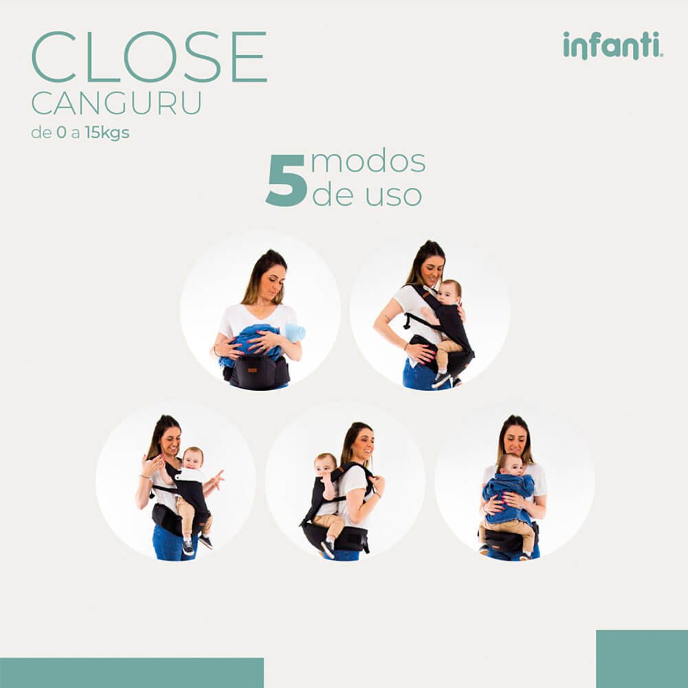 Canguru Infanti Close 5 em 1 - Preto Infanti Safety Quinny Voy - 5