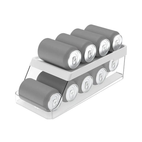 Organizador de Latas 9 Unidades Transparente e Branco ou