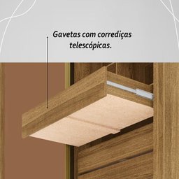 Guarda Roupa Casal 4 Portas 3 Gavetas Pequim - Nature/camarim - 7