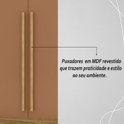 Guarda Roupa Casal 4 Portas 3 Gavetas Pequim - Nature/camarim - 8