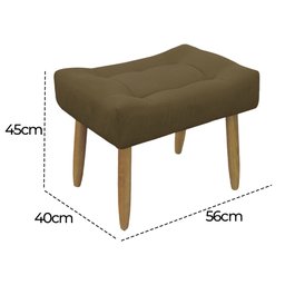 Puff Decorativo Quarto e Sala de Estar Suede Light Herrero:Marrom Claro - 5