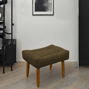 Puff Decorativo Quarto e Sala de Estar Suede Light Herrero:Marrom Claro