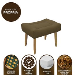 Puff Decorativo Quarto e Sala de Estar Suede Light Herrero:Marrom Claro - 6