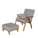 Ver imagem 3 de Poltrona Giovana com puff linho Cinza Ideal Moveis